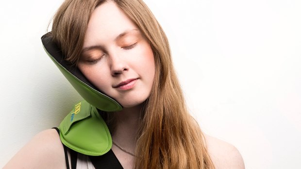 The NapAnywhere pillow is small enough to fit into a briefcase or laptop.