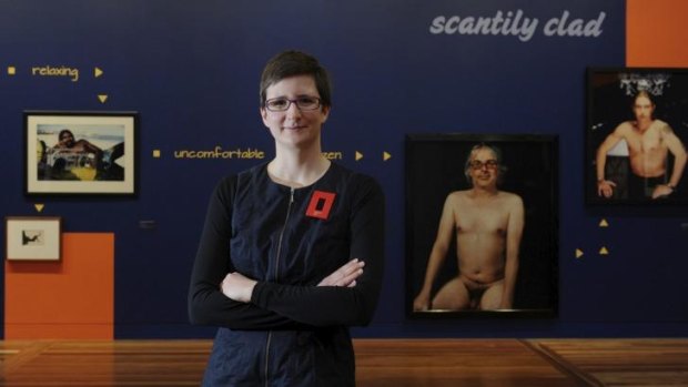 Curator Penelope Grist at the launch of the new exhibition at the National Portrait Gallery Bare: Degrees of undress.