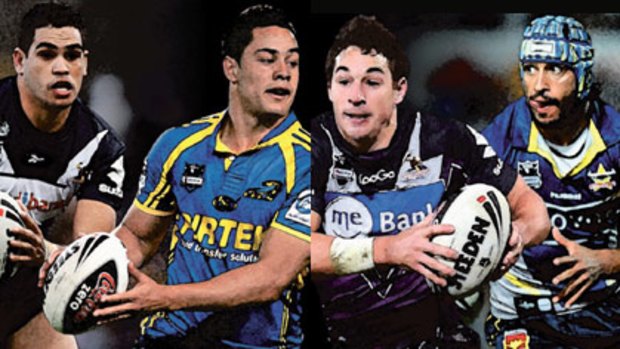 A galaxy of talent ... superstars Greg Inglis, Jarryd Hayne, Billy Slater and Johnathan Thurston are tipped to heavily influence the fortunes of their teams this season.