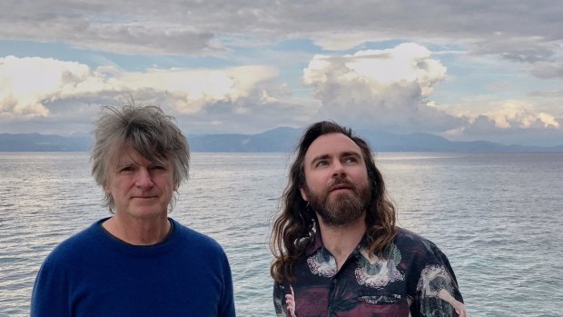 Neil Finn (left) and eldest son Liam Finn have brought along the rest of the family for a sold-out tour of Australia.