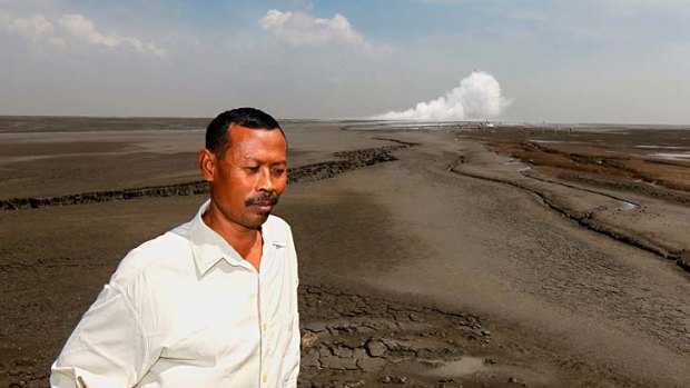 Compensation demands ... Subchan Wakid, 40, remains unemployed after his house and business were swallowed by the mud volcano.