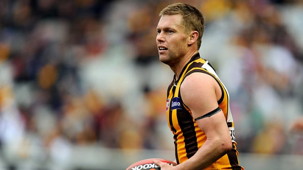 Near win: Hawk Sam Mitchell was best on ground in eight of his 20 matches.
