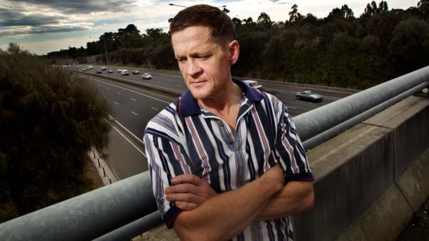 Former VicRoads manager of network modelling for the east-west link project Doug Harley above a scetion of the Eastern Freeway he worked on as an engineer.