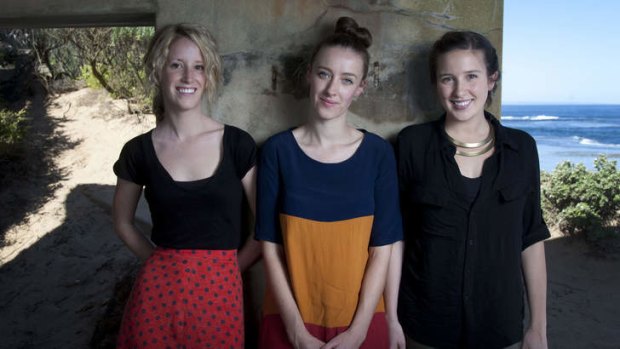Aluka band members Sally Mortensen, Annabelle Tunley and Rachael Head took in the sounds of the ocean when recording at a World War II bunker at Point Lonsdale.