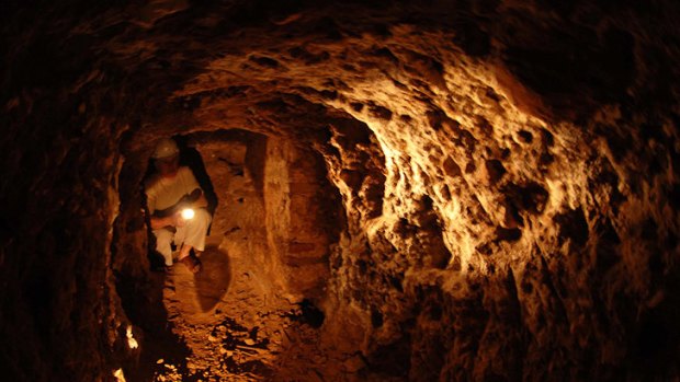 An ancient secret tunnel under a tower in Gibraltar