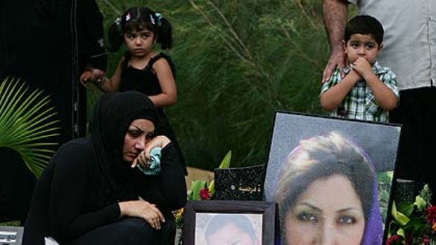 Mourners grieve for their lost loved ones at the funeral in Sydney today.