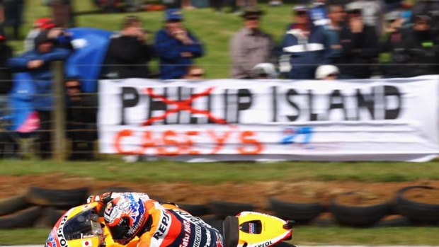 Birthday boy: Australian Casey Stoner won pole yesterday for the Australian Motorcycle Grand Prix at Phillip Island.