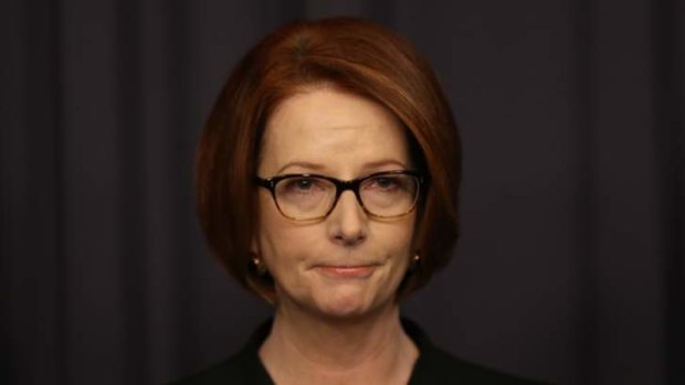 Julia Gillard during her press conference after she lost the leadership ballot to Kevin Rudd.