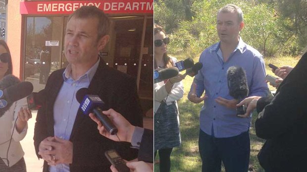 Opposition spokesman Roger Cook and WA Health Minister Kim Hames on Sunday.