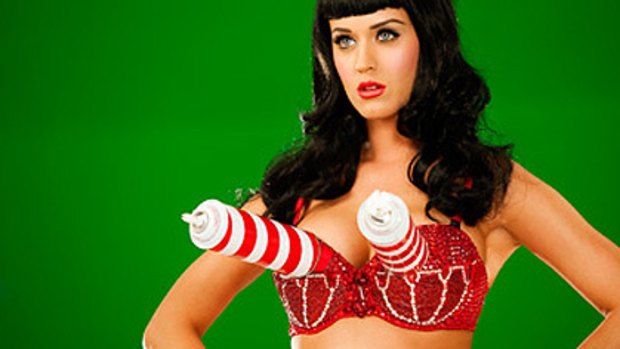 Katy Perry shoots cream from her bra in California Gurls.