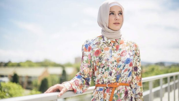 Fashfest model Emma Dobbie wearing a dress from Hijab House in Kingston.