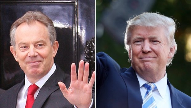 The power of empathy ... and emotion: former British prime minister Tony Blair and US president Donald Trump.