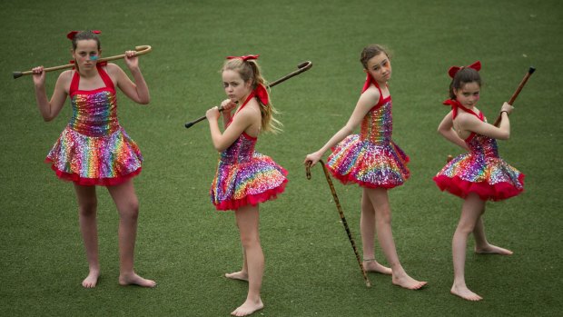 Tessa, Lulu, Ruby and Sylvie (left to right), who are taking part in Rainbow Leprechaun, a show presented by artists' collective Field Theory
