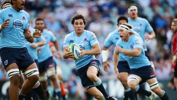 Forward motion: Waratahs halfback Nick Phipps has the sort of strength that could almost see him classed as a forward.