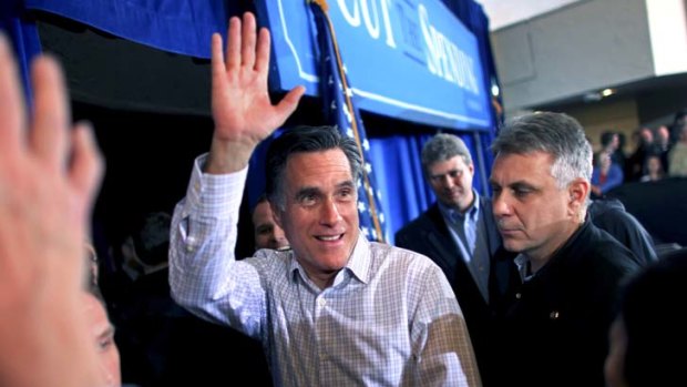 Not at one with his audience ... "Romney’s encounters with ordinary men and women seem fraught with peril and grow steadily more surreal."
