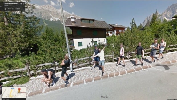 The group of Kiwi tourists as captured on Google Street View.