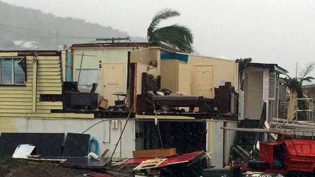 Destroyed: A home in Yeppoon in the aftermath of Cyclone Marcia.