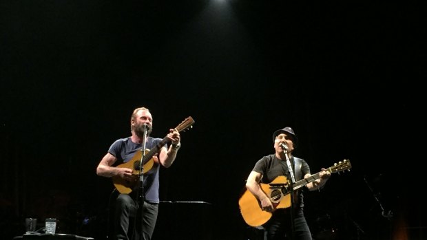 Sting and Paul Simon at Hope Estate on February 14, 2015 

