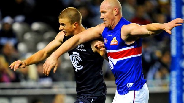 Carlton's Lachie Henderson should reacquaint himself with Dog spearhead Barry Hall.
