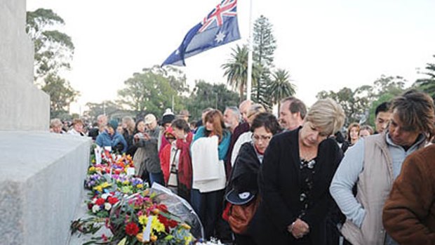 Thousands gather at this morning's Dawn Service at Kings Park.