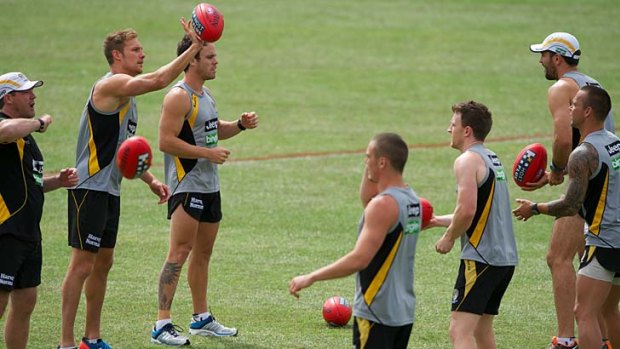 New dawn: Richmond players train at their redeveloped Punt Road facility on Monday.