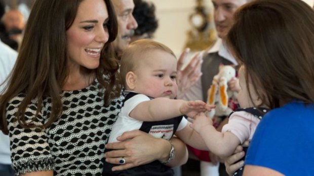 Prince George with his mother, the Duchess of Cambridge, in Wellington.