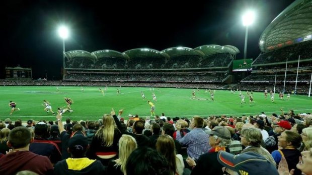The Crows' average attendance at Adelaide Oval is more than 47,000 - 16 per cent ahead of projections - lifting their average total attendances up 8000 to 38,230.