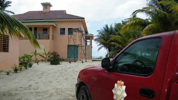 The home of the US businessman Gregory Faull, who was found dead at his island mansion in Belize on November 11.