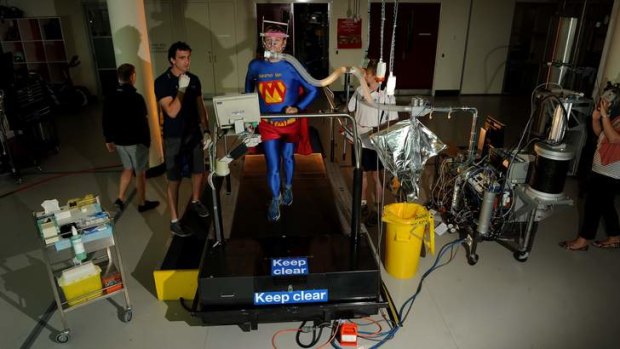 Trent Morrow during a VO2 max test at the AIS.