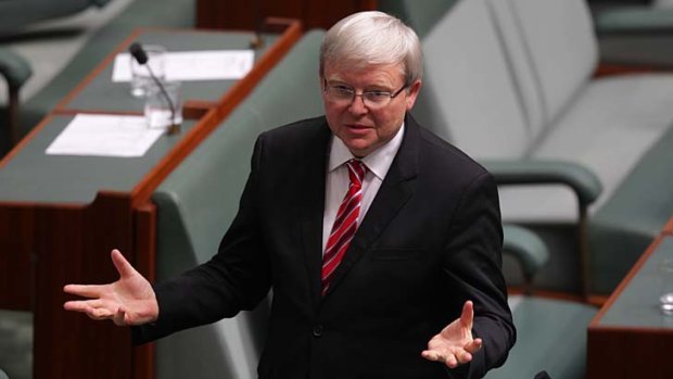 Wipe out: Kevin Rudd's appointment as PM would eliminate the Coalition's current advantage.
