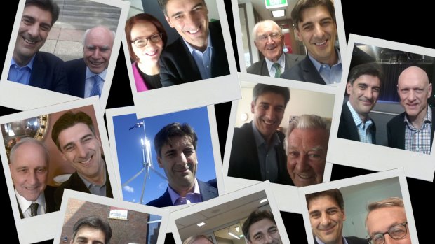 George Megalogenis selfies with politicians.
