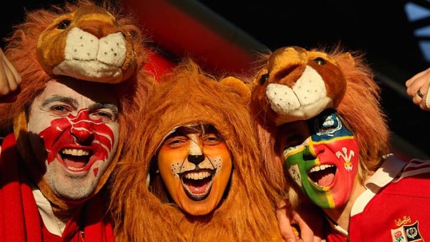 Big business: More than 25,000 Lions fans are following the tour.
