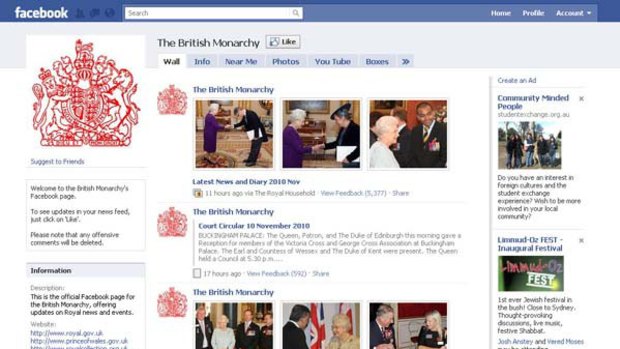 The British Monarchy Facebook page.