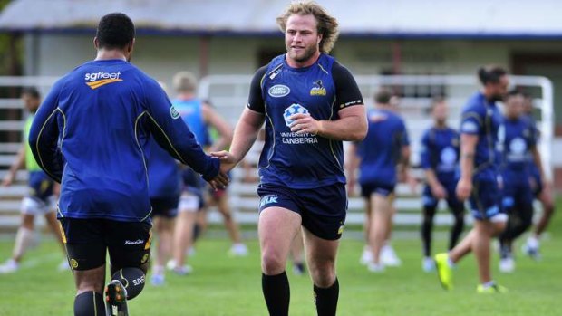 Brumbies prop Dan Palmer during training in Griffith in April.