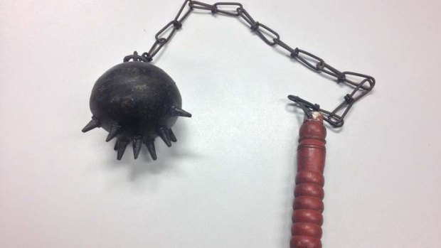 Mace seized from man on the Caboolture train.