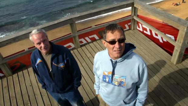Rip Curl founders Brian Singer and Doug Warbrick at Bells Beach.
