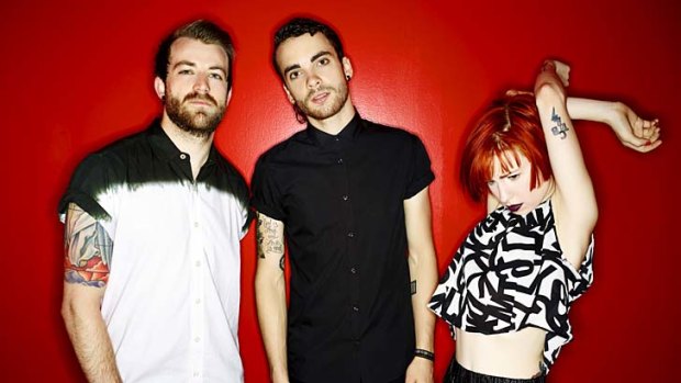Made it: Paramore's Jeremy Davis, Taylor York and Hayley Williams.
