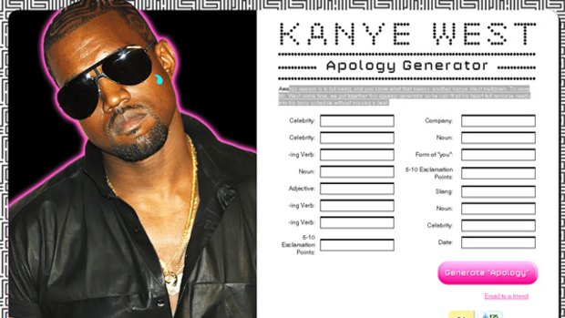 The Kanye West apology generator.
