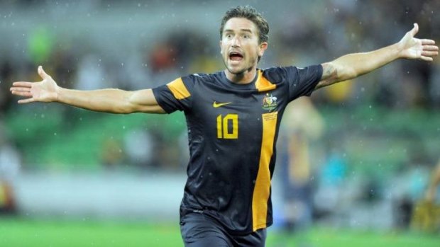 Harry Kewell in action against Saudi Arabia in 2012.