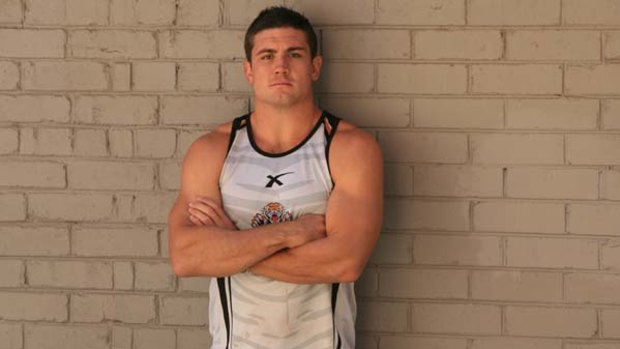 Determined ... West Tigers back-rower Chris Heighington wants to become a Blue then a Kangaroo.