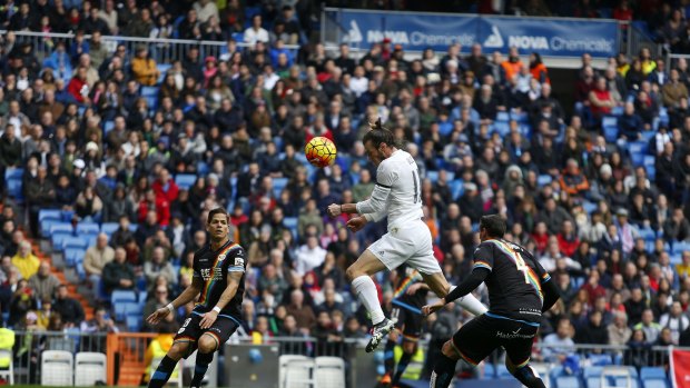 Gareth Bale heads home for Real Madrid.