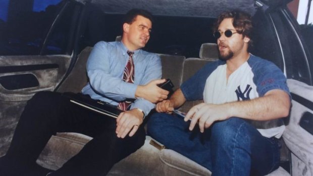 Back in 1995: Daniel Lane interviews Russell Crowe in the back of a limo in Sydney.