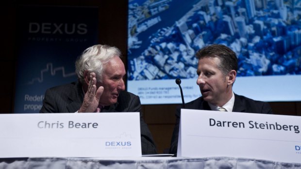 Here is the news: (From left) DEXUS chairman Chris Beare and CEO Darren Steinberg.