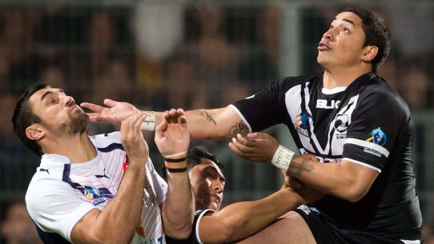 Cut above: New Zealand's Kevin Locke was dominant for the Kiwis scoring 24 points and being awarded man of the match.