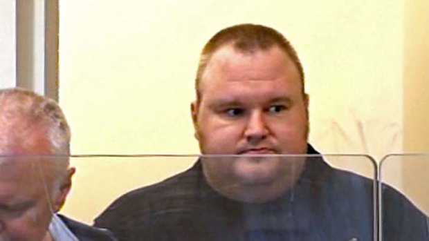 In court ... Kim Dotcom.