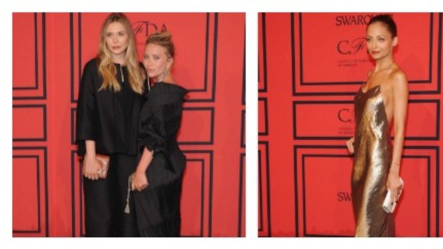 Elizabeth and Mary-Kate Olsen, Nicole Richie and Donna Karan rocking the loose fit look at the 2013 Council of Fashion Designers of America awards.