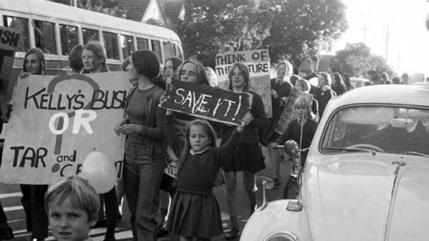 The Kelly's Bush gang protesting.