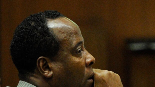Dr Conrad Murray as his defense attorney gives his closing argument.