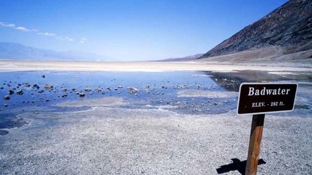 Swing low ... Badwater Lake in Death Valley.