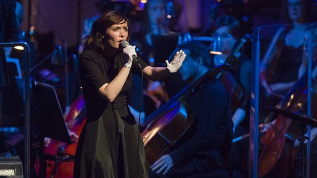 At ease on stage ... Sarah Blasko fits comfortably with her 40-piece orchestra.